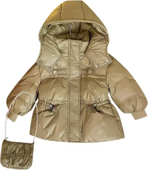 Kids Toddler Baby Girls Boys Winter Warm Thick Solid Cotton Long Sleeve Padded Jacket Coat Girls Wall Mounted Coat Rack