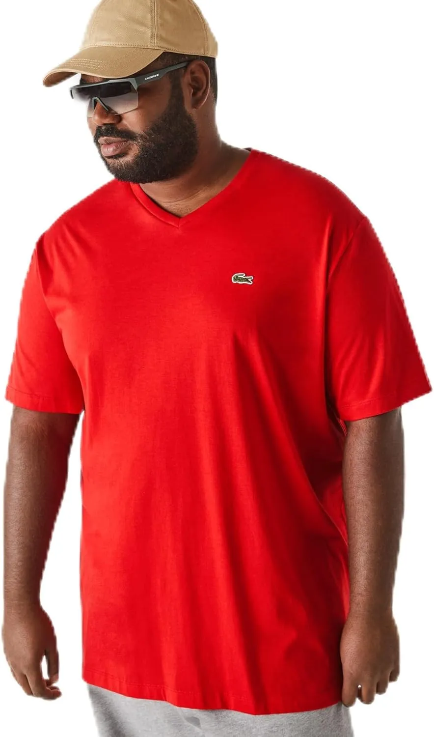 Lacoste Men's Big Fit V-Neck Pima T-Shirt