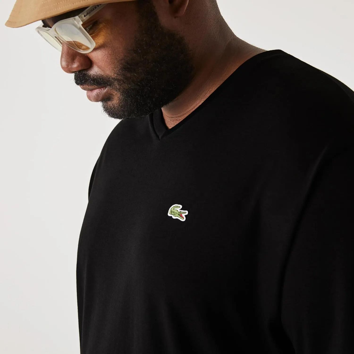 Lacoste Men's Big Fit V-Neck Pima T-Shirt