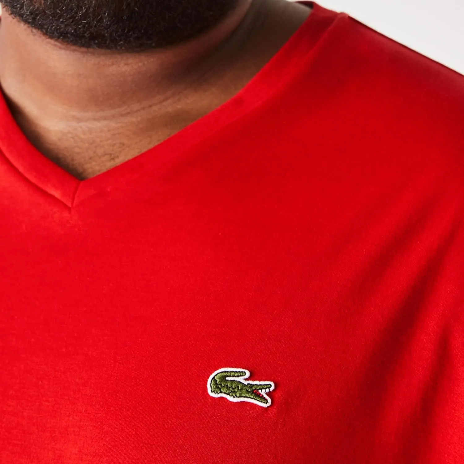 Lacoste Men's Big Fit V-Neck Pima T-Shirt