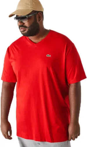 Lacoste Men's Big Fit V-Neck Pima T-Shirt