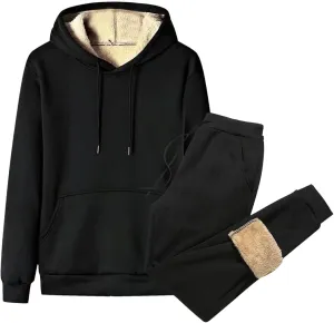 LCMTWX Mens 2 Piece Outfits Winter Solid Color Zipper Sweater Pants Sports Suit Jogger Sweatsuits Mens Zip Up Hoodie Men