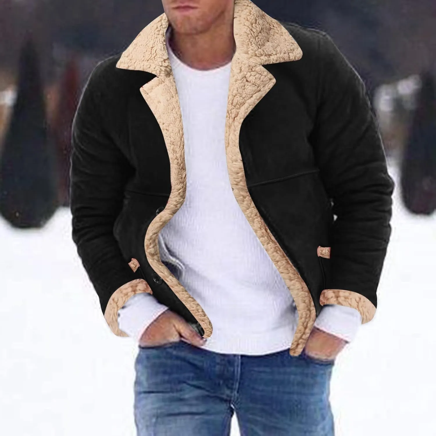 LCMTWX Men's Thicken Warm Winter Coat Coats Leisure Plus Size Hat Zip Pocket Cotton-Padded Warm Soft Winter Jackets for