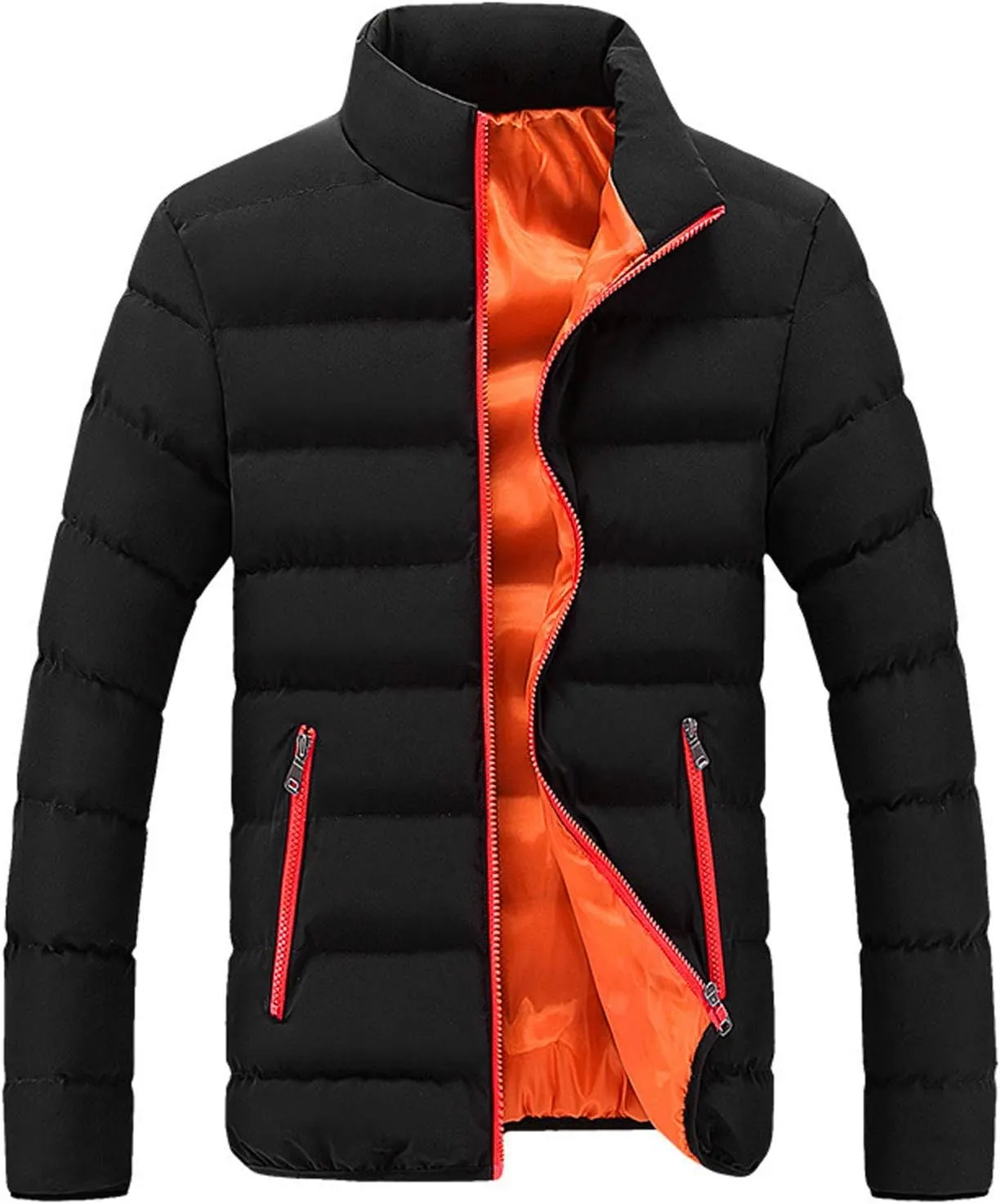 LCMTWX Men's Thicken Warm Winter Coat Coats Leisure Plus Size Hat Zip Pocket Cotton-Padded Warm Soft Winter Jackets for