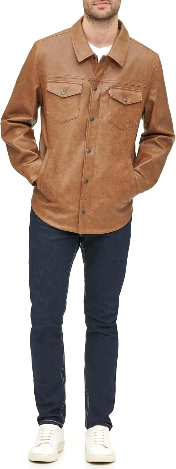 Levi's Men's Faux Leather Shirt Jacket