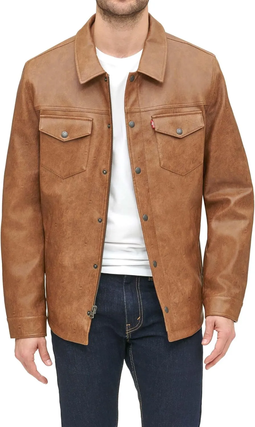 Levi's Men's Faux Leather Shirt Jacket