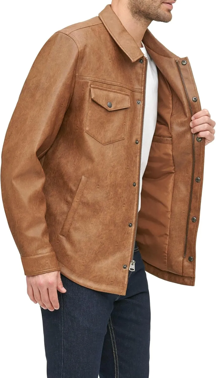 Levi's Men's Faux Leather Shirt Jacket