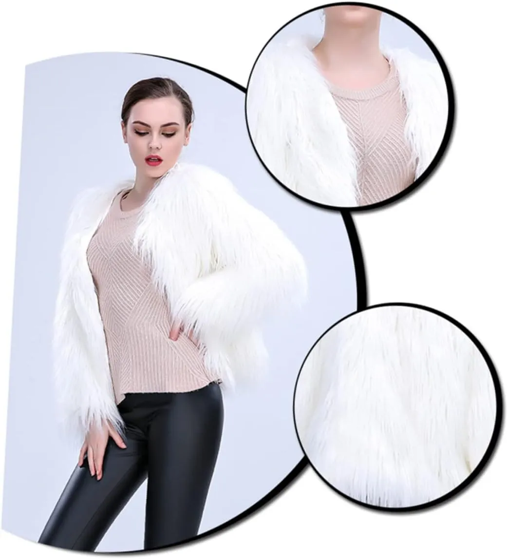 LIFKOME LED Fur Coat Women Faux Fur Coat Light up Fuzzy LED Furry Jacket Fancy Dress Party Dress up LED Outwear