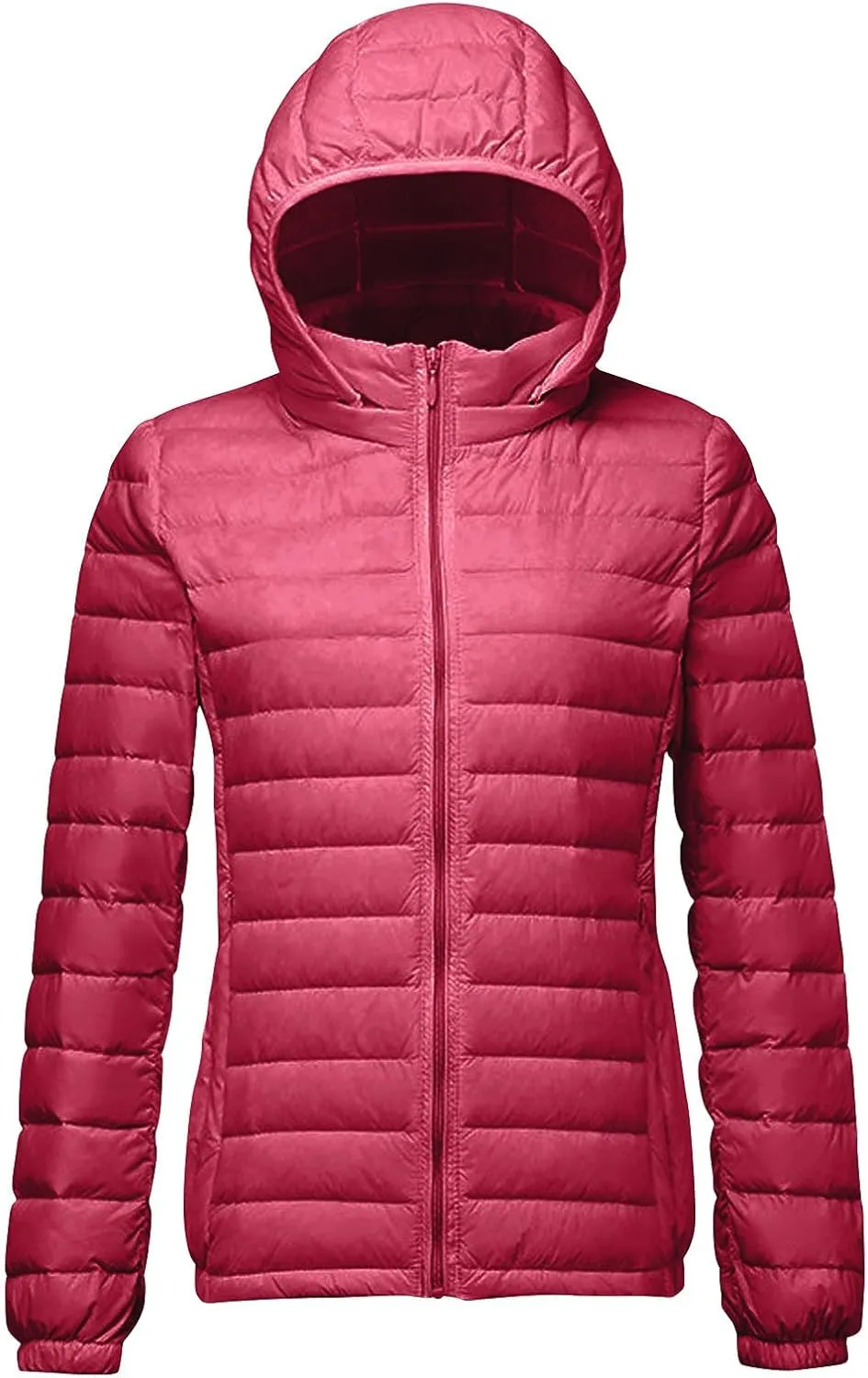 Lightweight Jackets For Women With Hood Long Sleeve Trendy Zip Solid Color Down Coat Winter Warm Casual Puffer Jacket