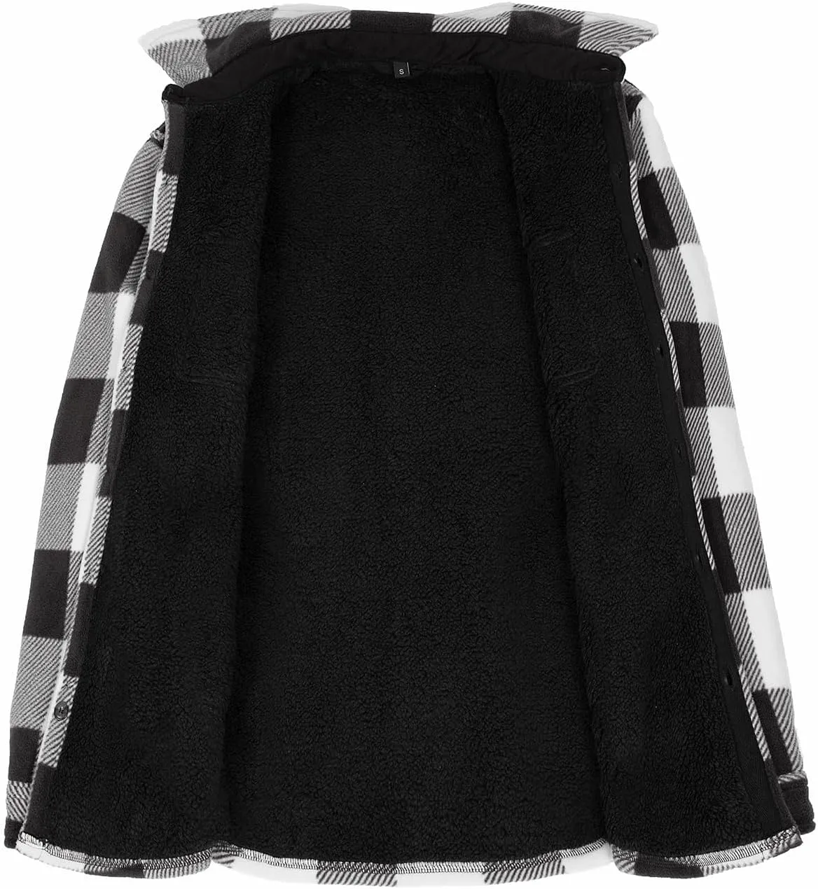 Lisskolo Men's Warm Sherpa Flannel Shirt Jacket Heavy Fleece Lined Plaid Button Up Jackets