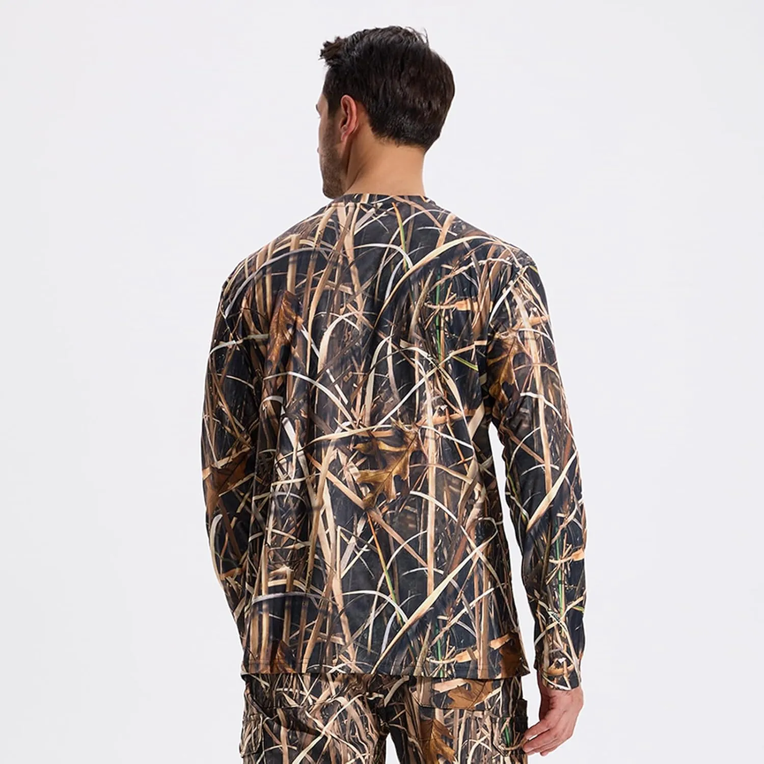 LOOGU Mens Hunting Camo Shirt Lightweight, Camouflage Shirts for Men Long Sleeve Shirt for Fishing Hiking Camping