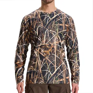 LOOGU Mens Hunting Camo Shirt Lightweight, Camouflage Shirts for Men Long Sleeve Shirt for Fishing Hiking Camping