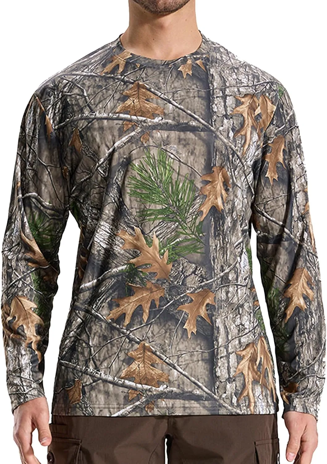 LOOGU Mens Hunting Camo Shirt Lightweight, Camouflage Shirts for Men Long Sleeve Shirt for Fishing Hiking Camping