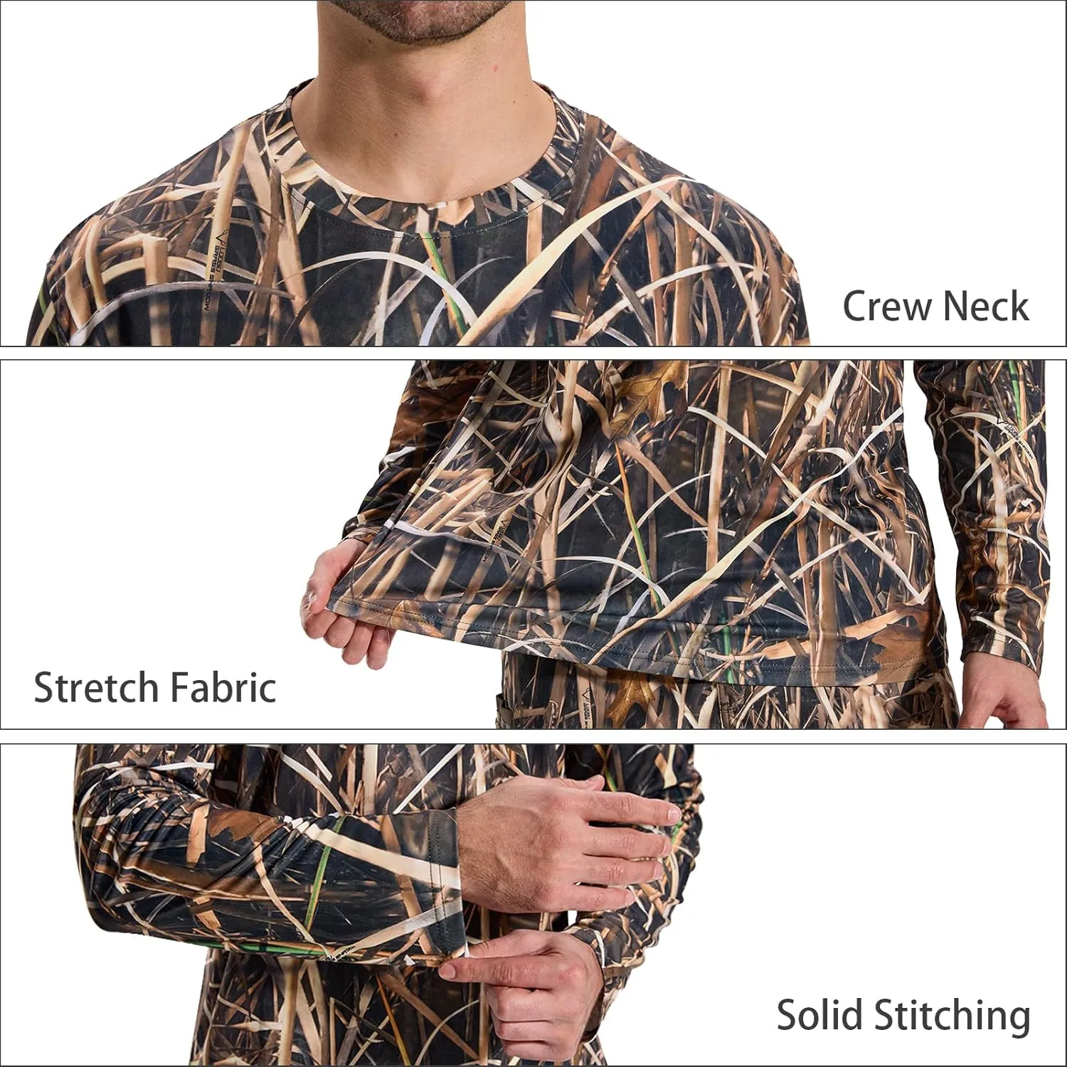 LOOGU Mens Hunting Camo Shirt Lightweight, Camouflage Shirts for Men Long Sleeve Shirt for Fishing Hiking Camping