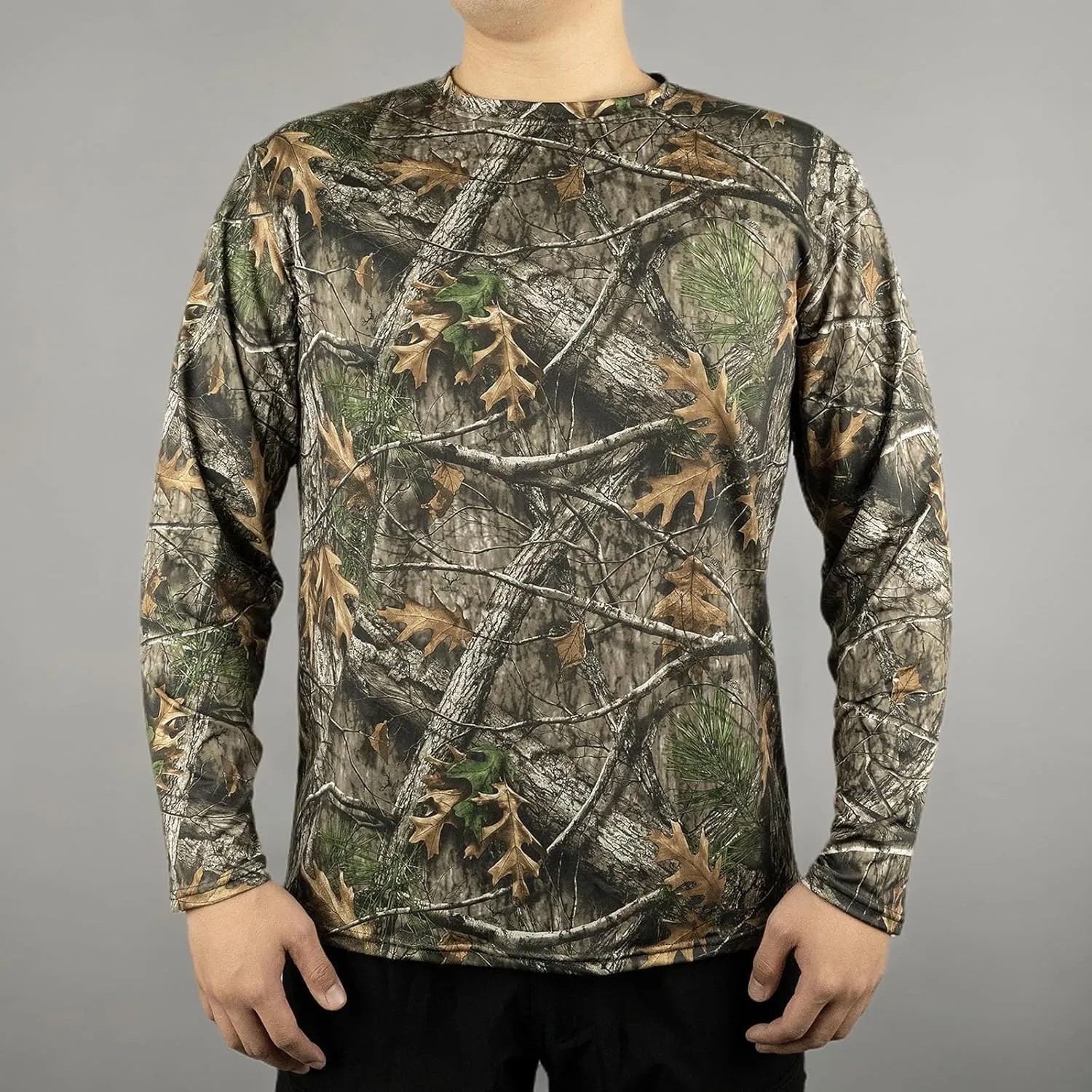 LOOGU Mens Hunting Camo Shirt Lightweight, Camouflage Shirts for Men Long Sleeve Shirt for Fishing Hiking Camping