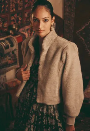 Mahra Faux Fur Cropped Jacket  Mink