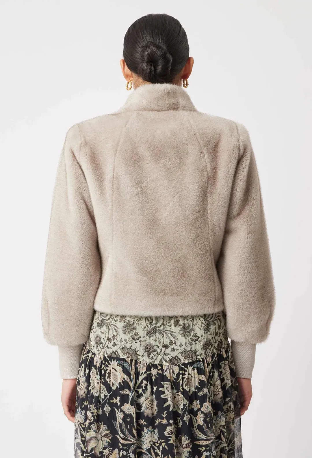 Mahra Faux Fur Cropped Jacket  Mink