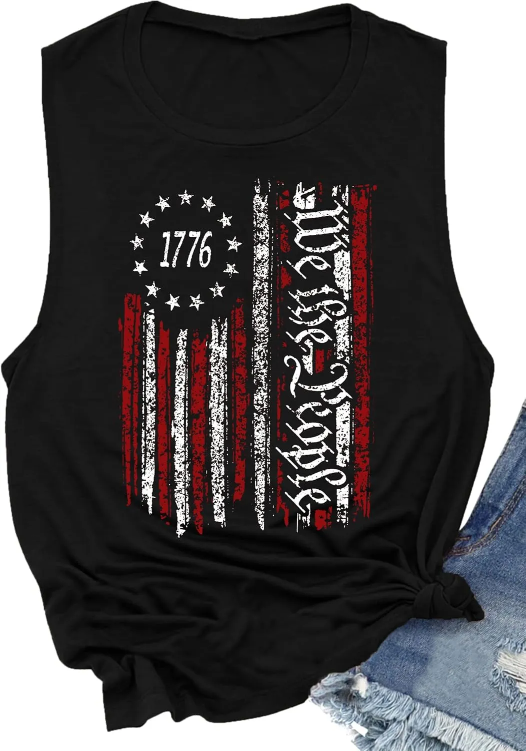 MAIHUN American Flag Tank Tops for Men 4th of July Shirts Patriotic Sleeveless Muscle Tees