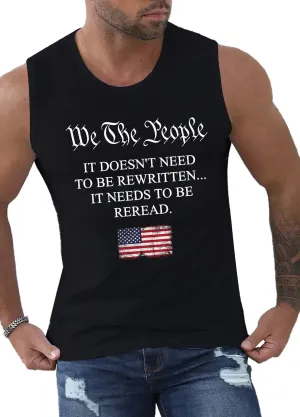 MAIHUN American Flag Tank Tops for Men 4th of July Shirts Patriotic Sleeveless Muscle Tees