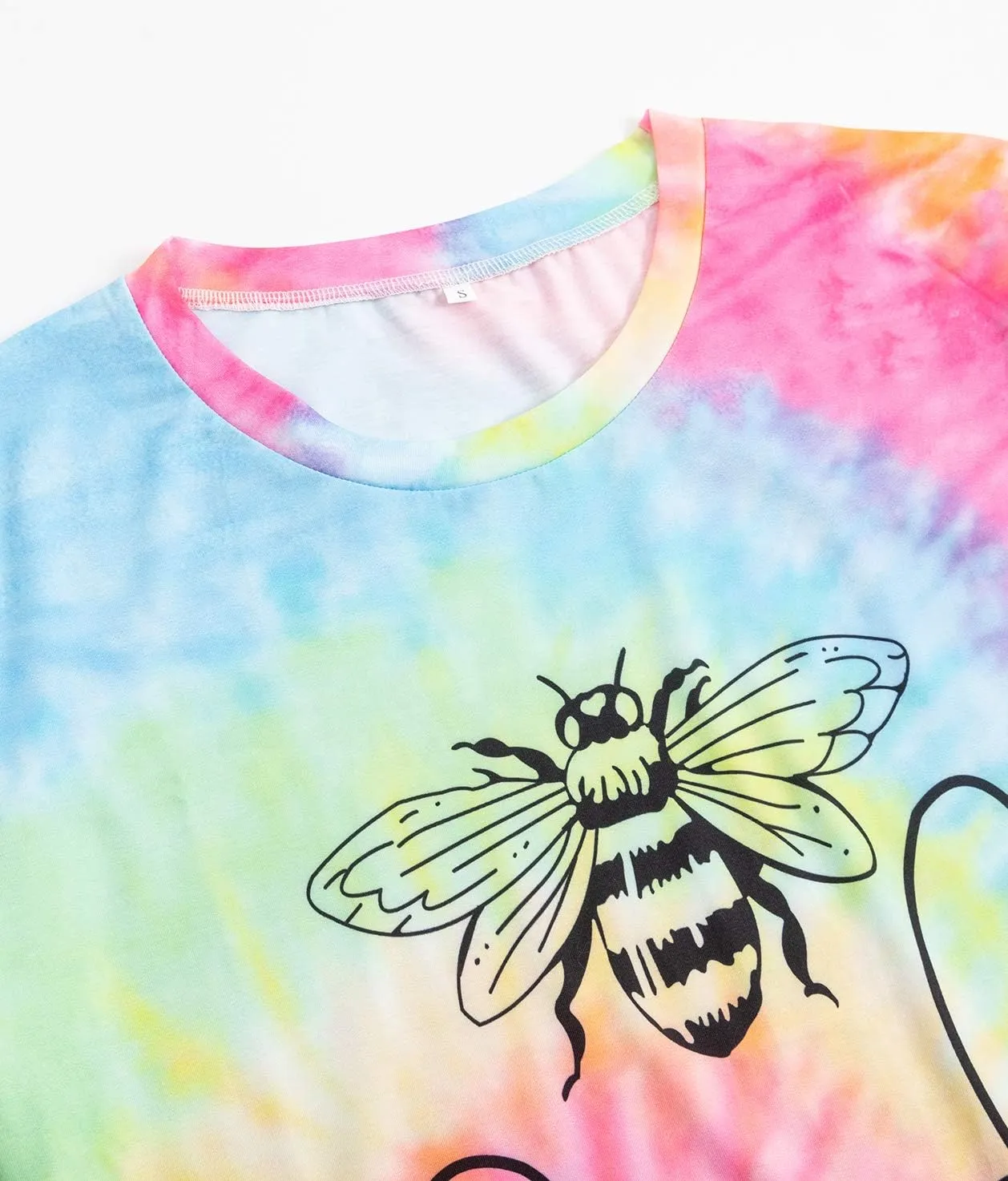 MAIHUN Be Kind Shirt for Women Tie Dye Rainbow T Shirt Inspirational Teacher Tees Tops Blessed Short Sleeve