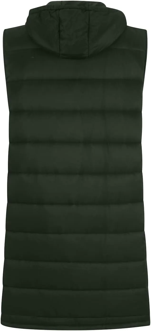 maisdgop Long Puffer Vest Women Hooded Single Breasted Puffy Coats Pretty Solid Color Jackets Sleeveless Pocket Cotton Coat