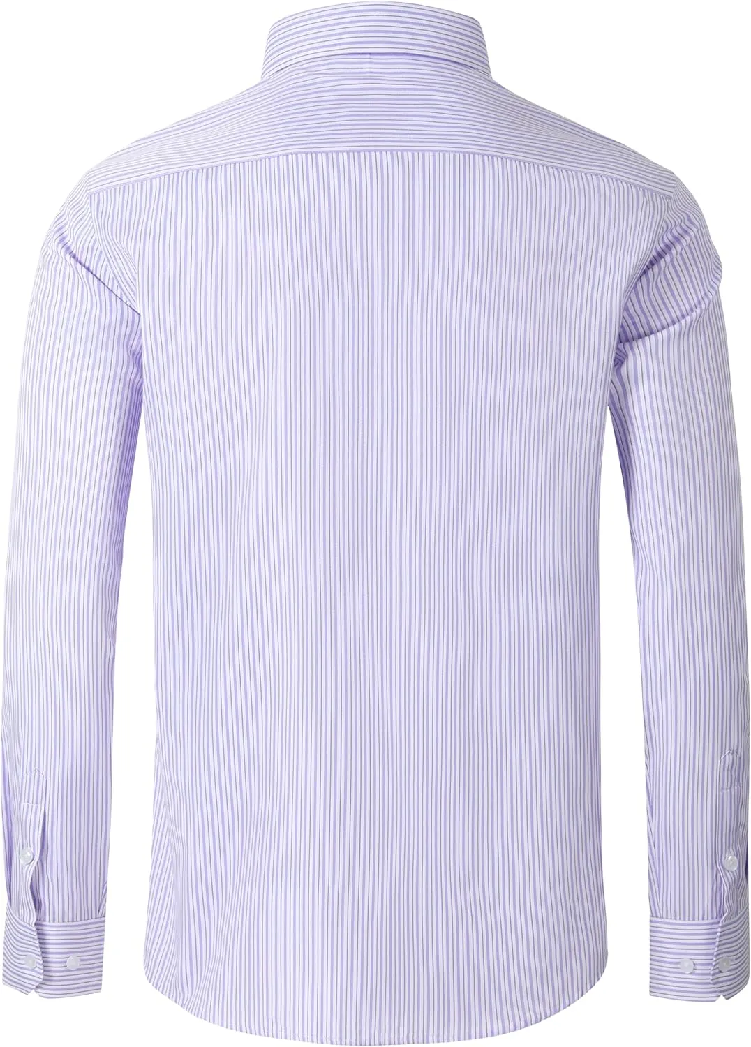 Men Button Down Long Sleeve Striped Dress Shirt Business Casual Shirt with Pocket Regular Grade 4 Wrinkle-Resistant