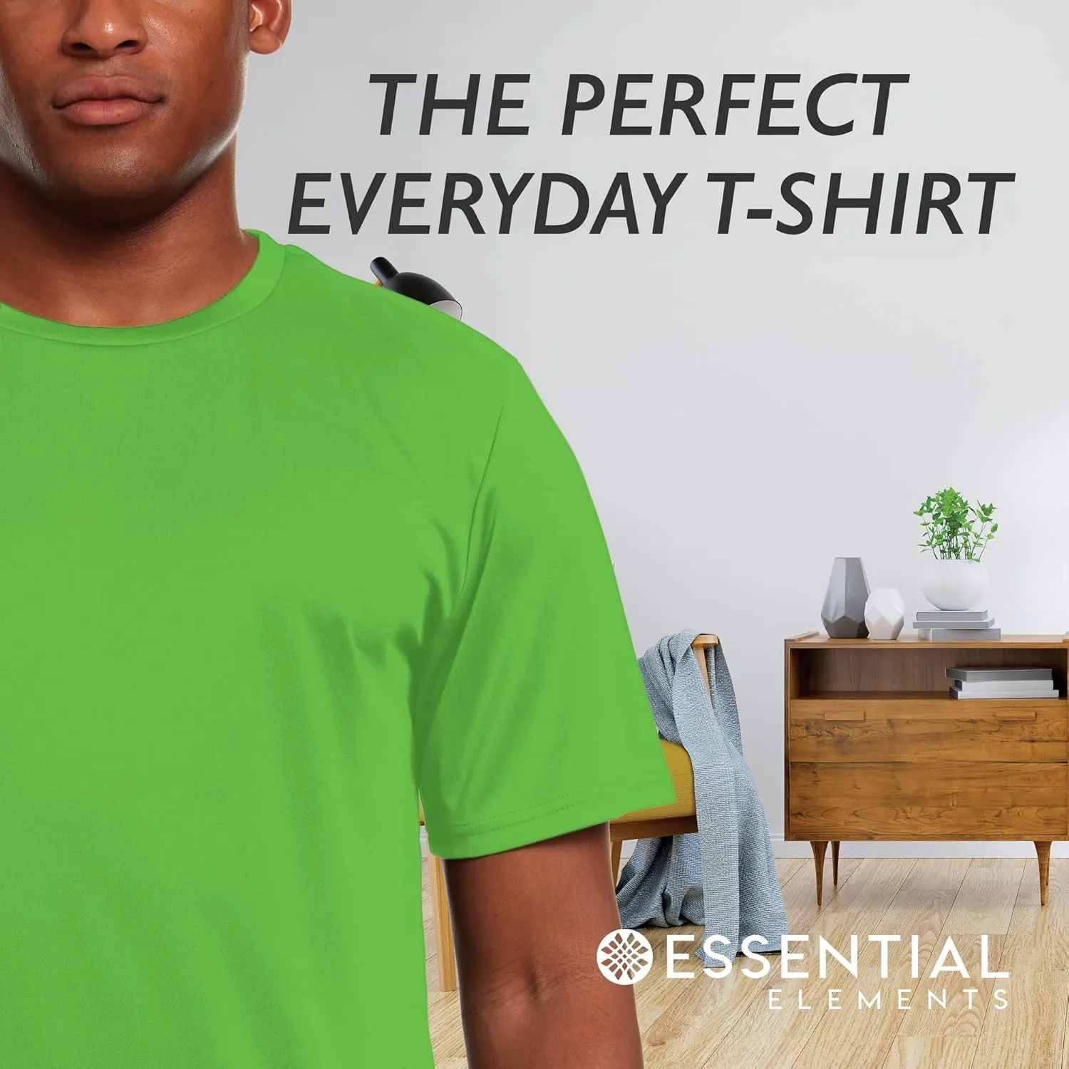 Mens Active T-Shirt - Quick-Dry Athletic Workout Training Stretch Crew Neck Short Sleeve Top 5 Pack