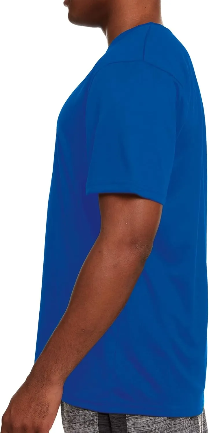 Mens Active T-Shirt - Quick-Dry Athletic Workout Training Stretch Crew Neck Short Sleeve Top 5 Pack