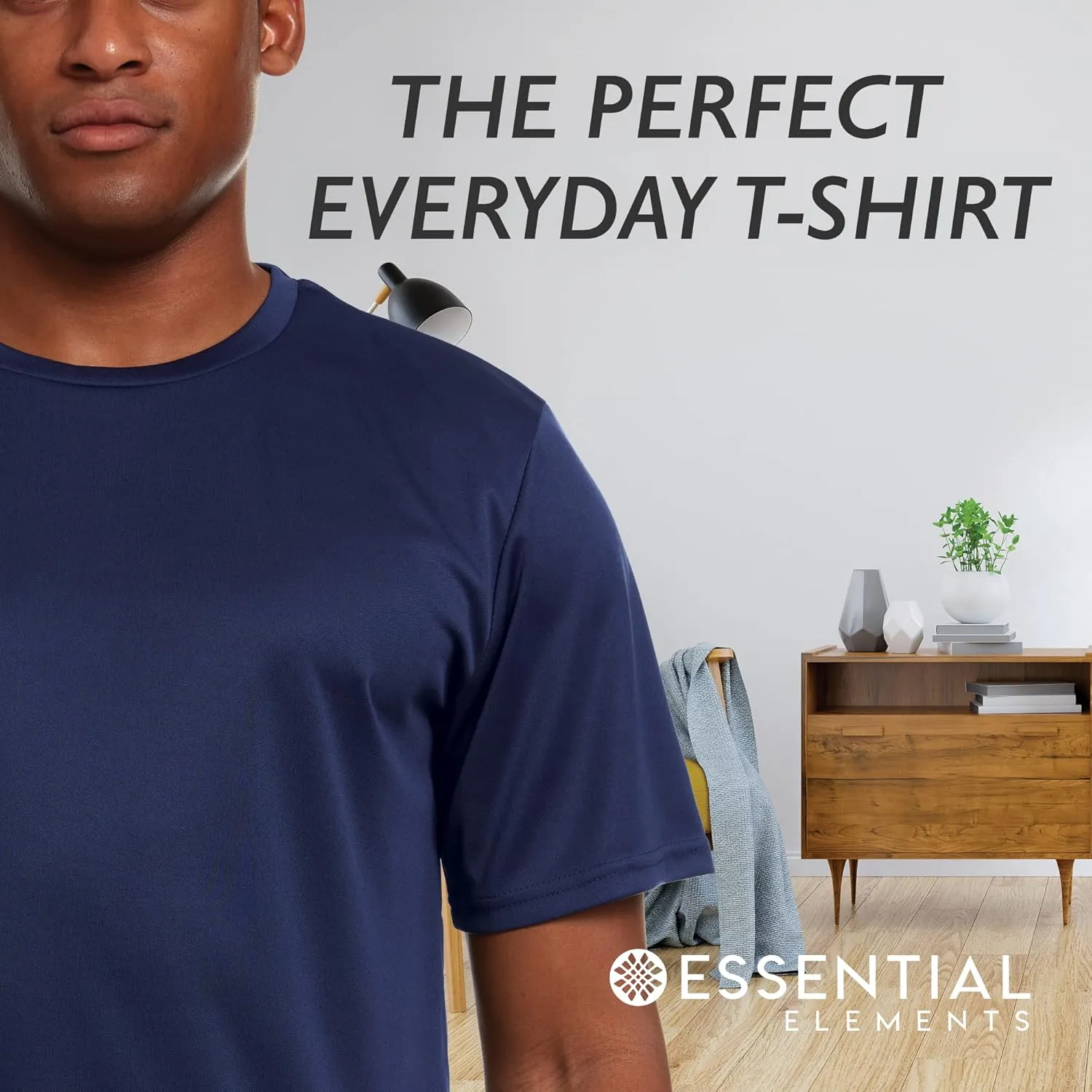 Mens Active T-Shirt - Quick-Dry Athletic Workout Training Stretch Crew Neck Short Sleeve Top 5 Pack