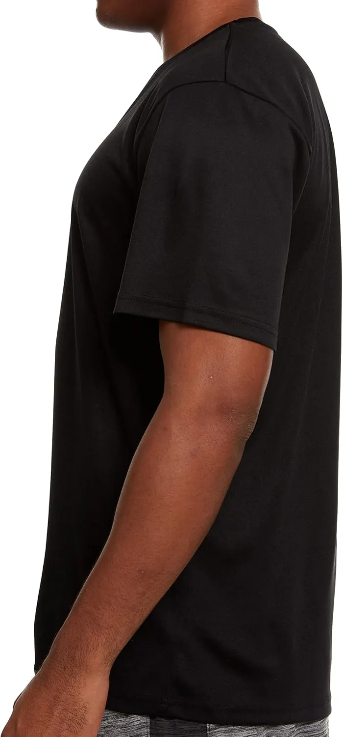 Mens Active T-Shirt - Quick-Dry Athletic Workout Training Stretch Crew Neck Short Sleeve Top 5 Pack