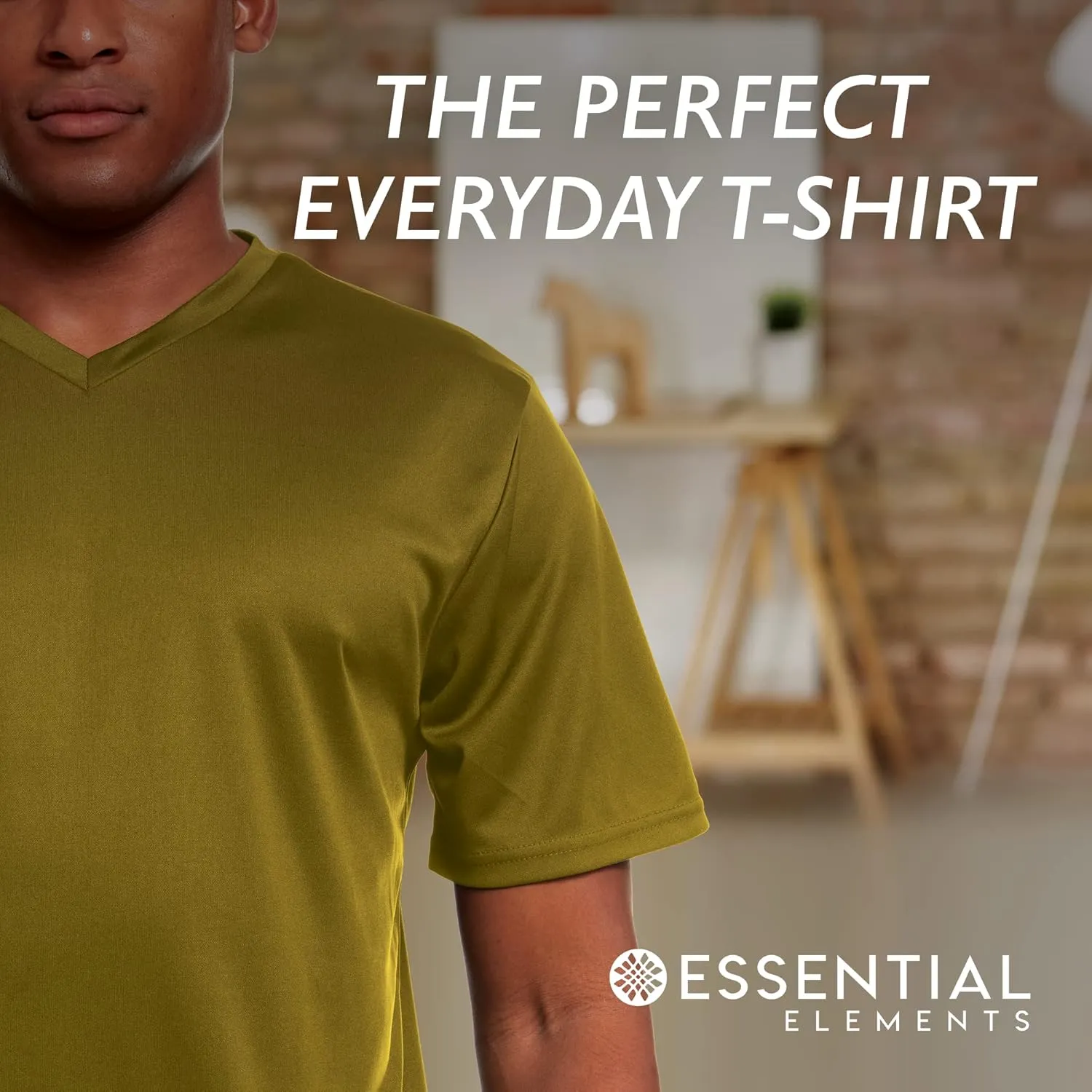 Mens Active T-Shirt - Quick-Dry Athletic Workout Training Stretch V-Neck Short Sleeve Top 5 Pack