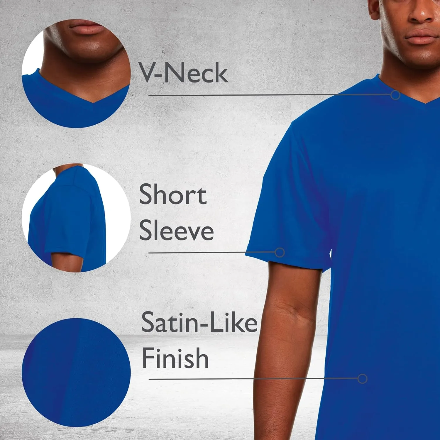 Mens Active T-Shirt - Quick-Dry Athletic Workout Training Stretch V-Neck Short Sleeve Top 5 Pack