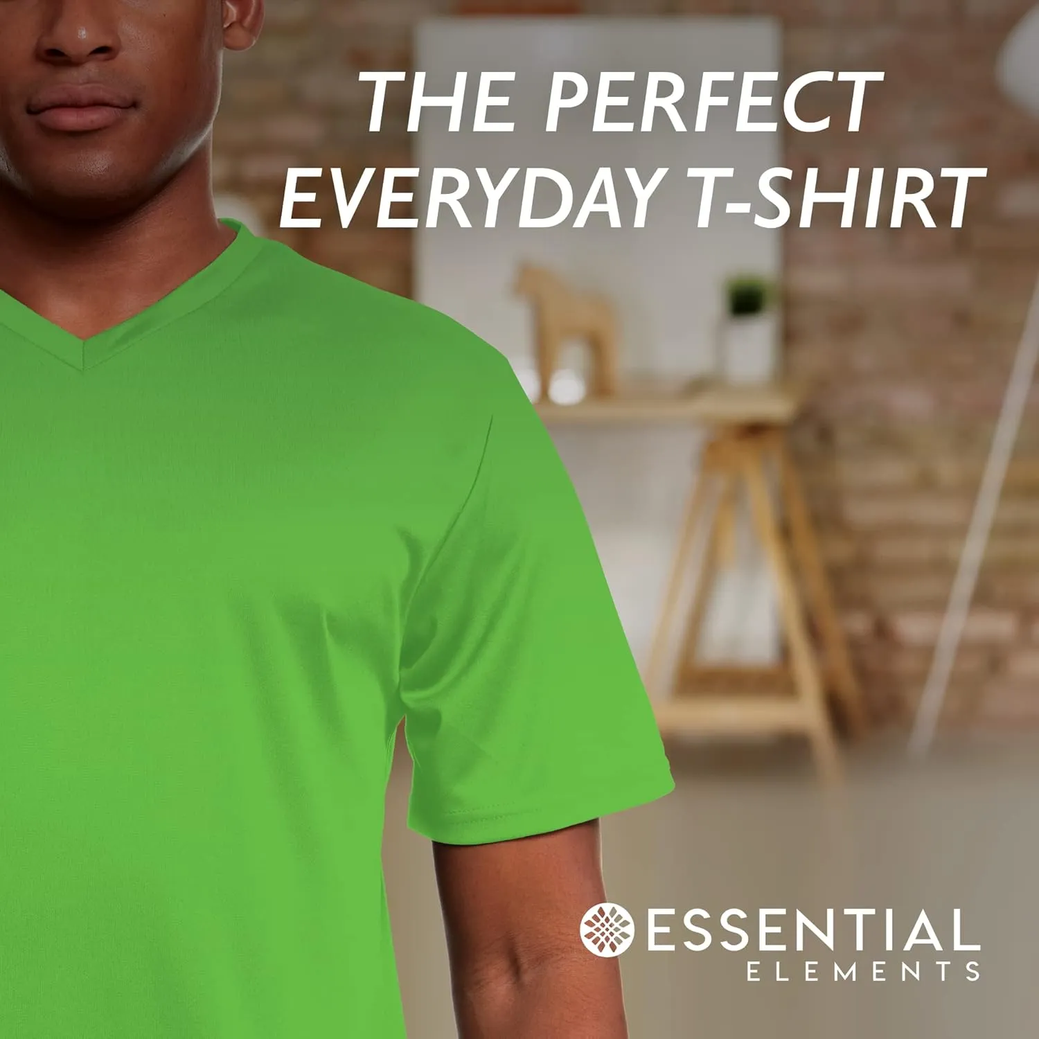 Mens Active T-Shirt - Quick-Dry Athletic Workout Training Stretch V-Neck Short Sleeve Top 5 Pack