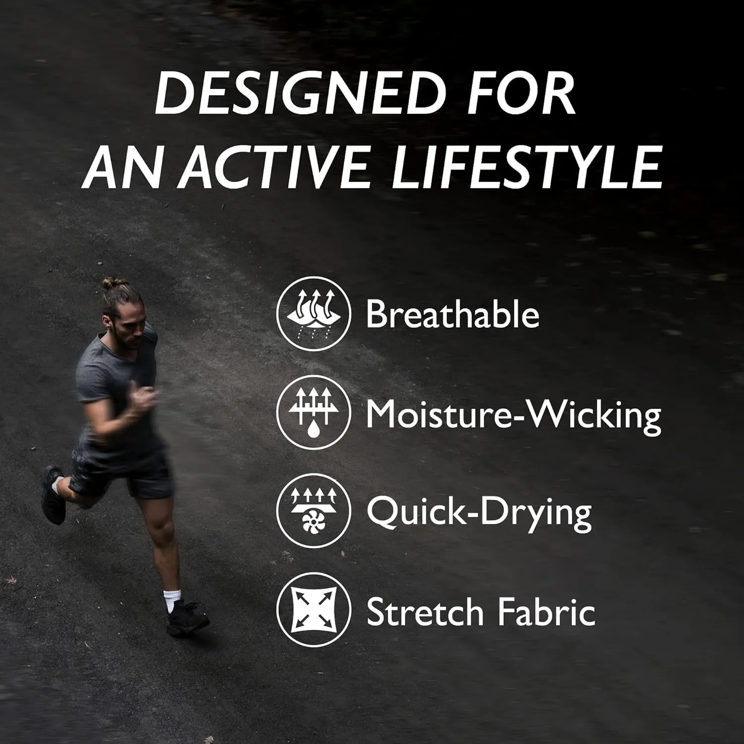 Mens Active T-Shirt - Quick-Dry Athletic Workout Training Stretch V-Neck Short Sleeve Top 5 Pack