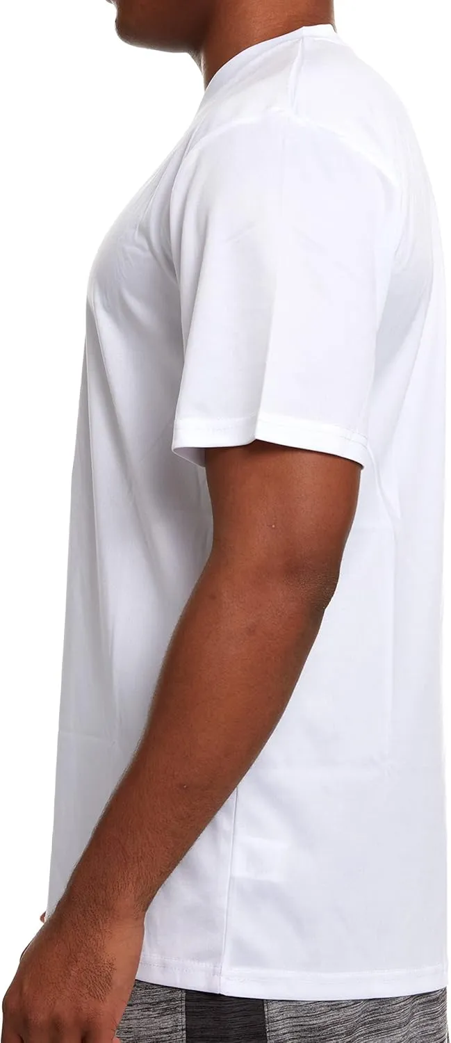 Mens Active T-Shirt - Quick-Dry Athletic Workout Training Stretch V-Neck Short Sleeve Top 5 Pack