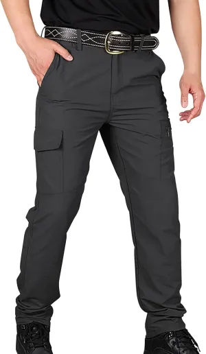 Mens Cargo Pants Work Stretch Multi Pockets Pant Military Tactical Lightweight Joggers Hiking Outdoor Waterproof Pant