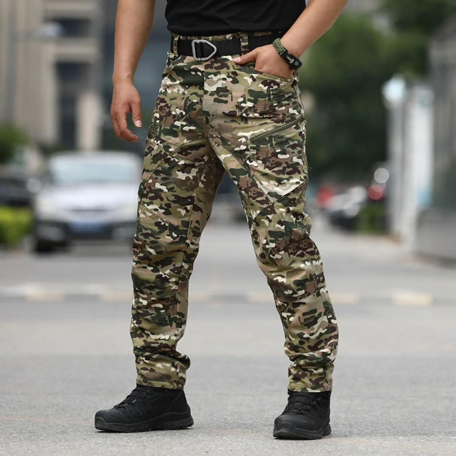 Mens Casual Joggers Pant 2024 Drawstring Chino Cargo Pants Hiking Outdoor Twill Track Jogging Sweatpants Pants