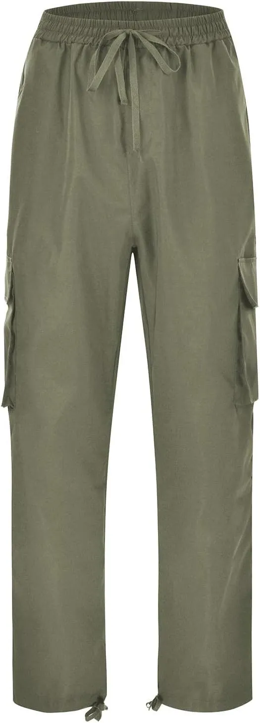 Men's Causal Cargo Pants Athletic Trousers Outdoor Fitness Pants Sweatpants Loose Fit Hiking Joggers with Pockets