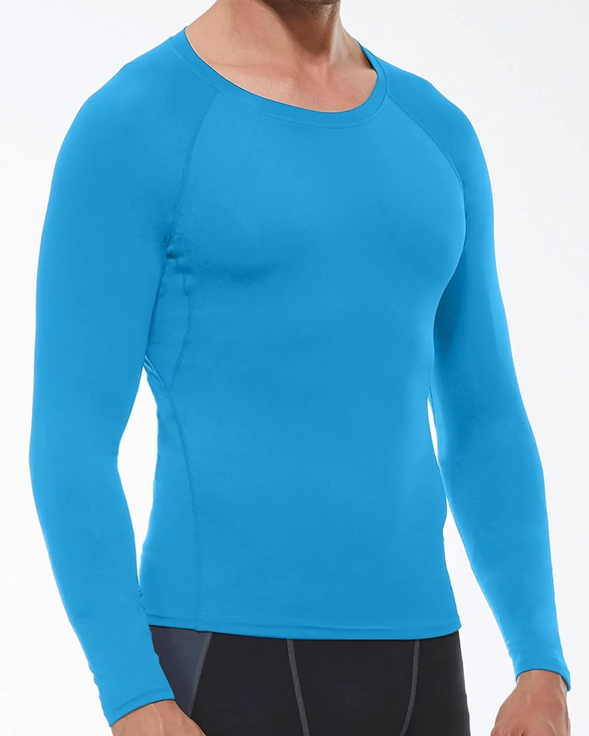 Men's Compression Shirt Long Sleeve Cool Dry Athletic Sports Baselayer Undershirts Running Workout Gym Top T-Shirt