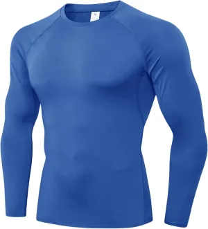 Men's Compression Shirt Long Sleeve Cool Dry Athletic Sports Baselayer Undershirts Running Workout Gym Top T-Shirt