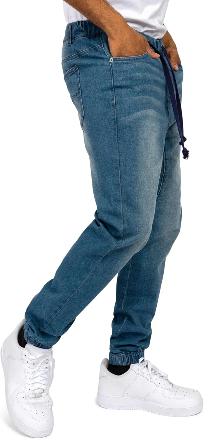 Men's Drop Crotch Joggers Denim Jean Pants