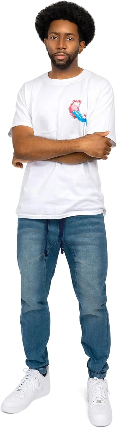 Men's Drop Crotch Joggers Denim Jean Pants