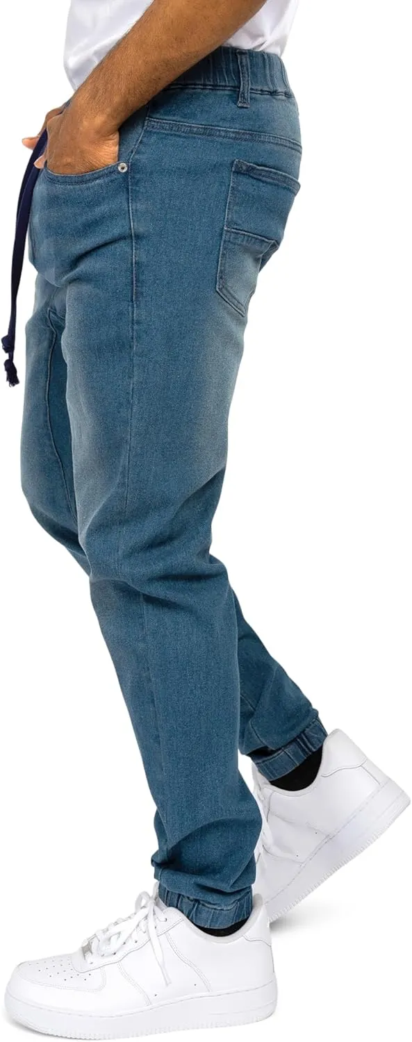 Men's Drop Crotch Joggers Denim Jean Pants