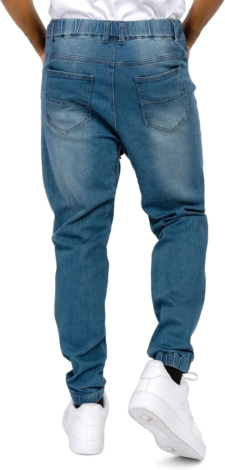 Men's Drop Crotch Joggers Denim Jean Pants