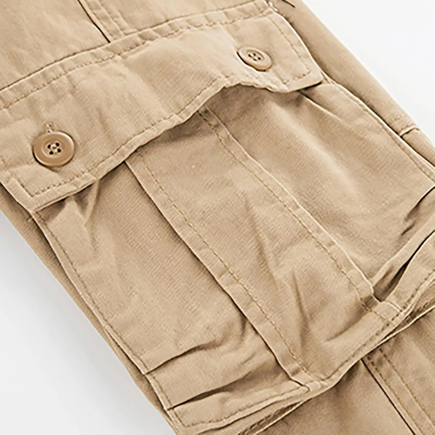 Men's Fleece Sweatpants Pants Men's Elastic Multi Pocket Pants Outdoor Straight Tube Quick Dry Cargo Hiking Pants