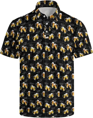 Men's Golf Shirts Funny Polo Shirt Moisture Wicking Golf Shirt Quick-Dry Polo Shirts Short Sleeve Funny Theme Outfits for Men