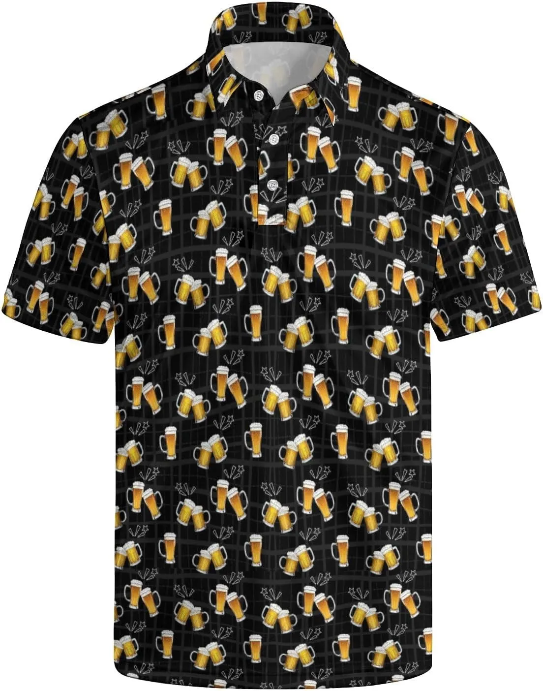 Men's Golf Shirts Funny Polo Shirt Moisture Wicking Golf Shirt Quick-Dry Polo Shirts Short Sleeve Funny Theme Outfits for Men