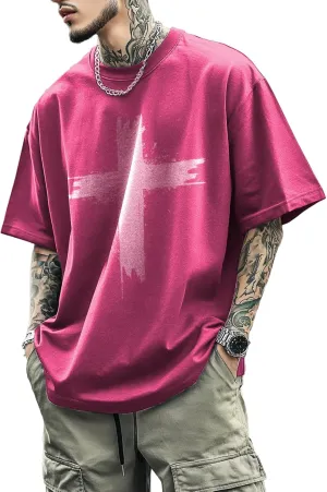 Mens Graphic T-Shirts 90s Rock Summer Big and Tall Workout Breathable Quick Dry Short Sleeve 100% Cotton Tee Shirts