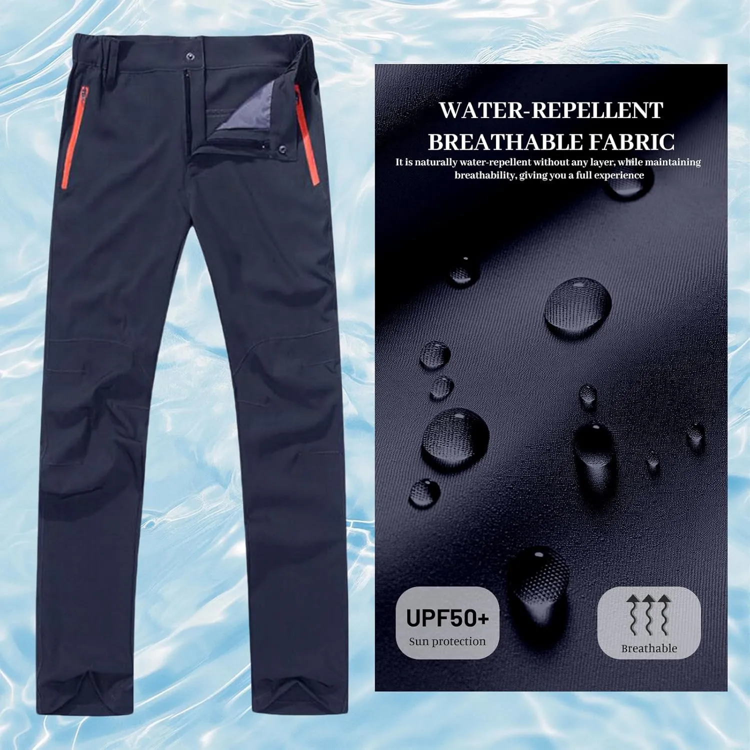 Men's Hiking Cargo Pants Water Resistant Lightweight Mountain Breathable Quick Dry Pants Trousers Slacks for Men Women