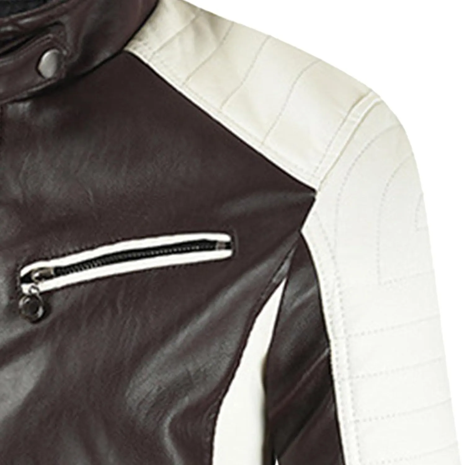 Mens Jacket Motorcycle Vintage Pu Stand Collar Coats Faux Leather Jackets Bomber Fashion Slim Fit Jacket Coat